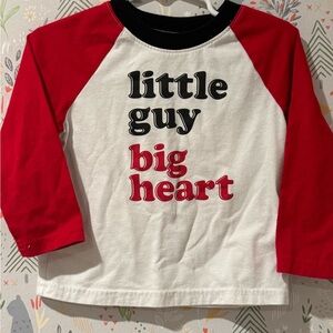 Carters Valentine’s Day Baby/Little Boy Toddler 2T Big Heart Baseball Tee Shirt
